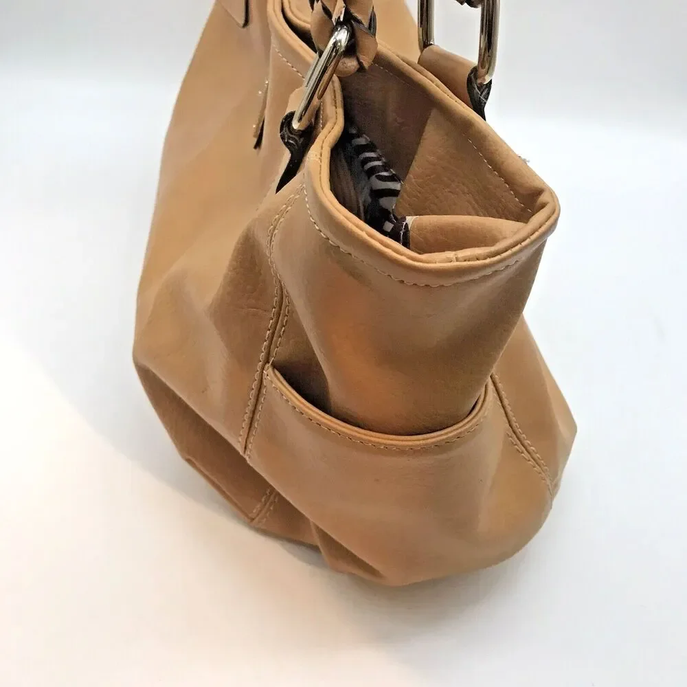 Dana Buchman Callie warm Kahki Classic Shoulder Tote Braided Double Handle Bag